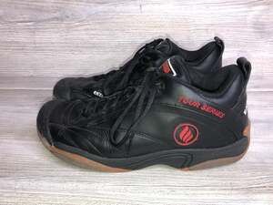 Ektelon Men's 11.5 Vtg NFS Racquetball Pickleball Court Shoes Black Tour 3/4